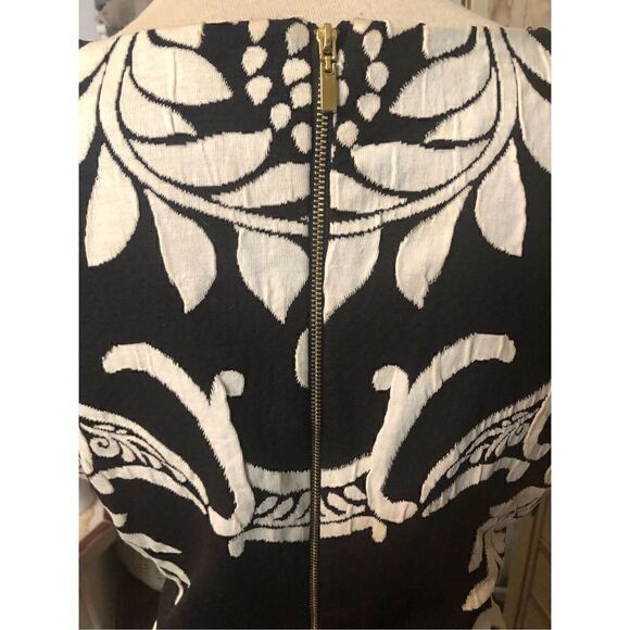 New York & Company black and cream floral botanical midi dress size LP - Picture 9 of 13